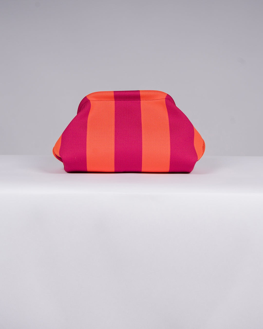 Borsa in Stoffa Rigata arancio e bordeaux. 