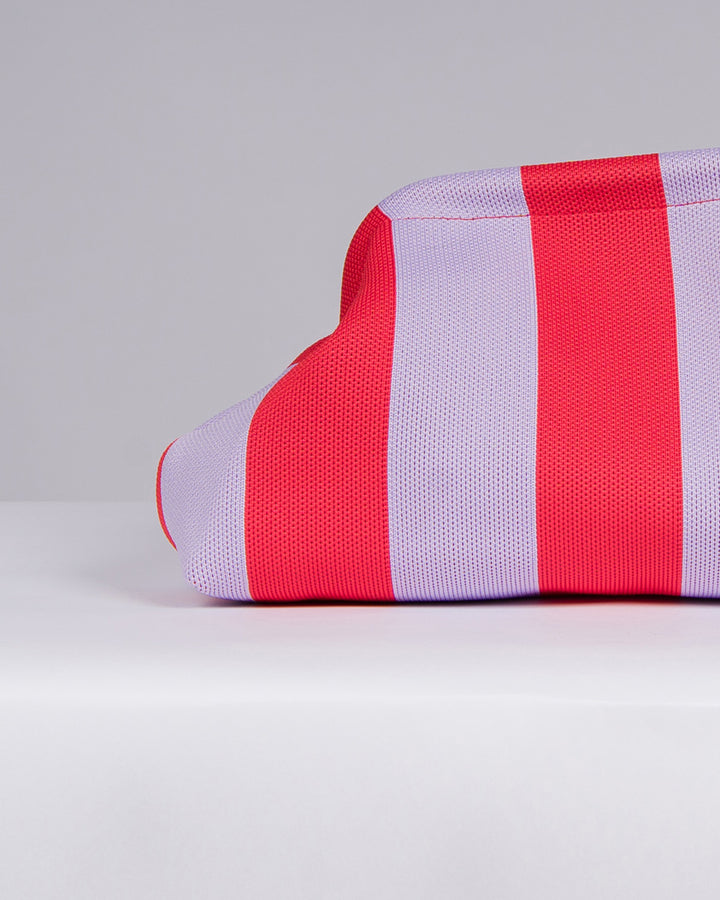Borsa in Stoffa Rigata viola e rosso. 