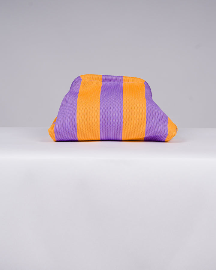 Borsa in Stoffa Rigata lilla e gialla. 
