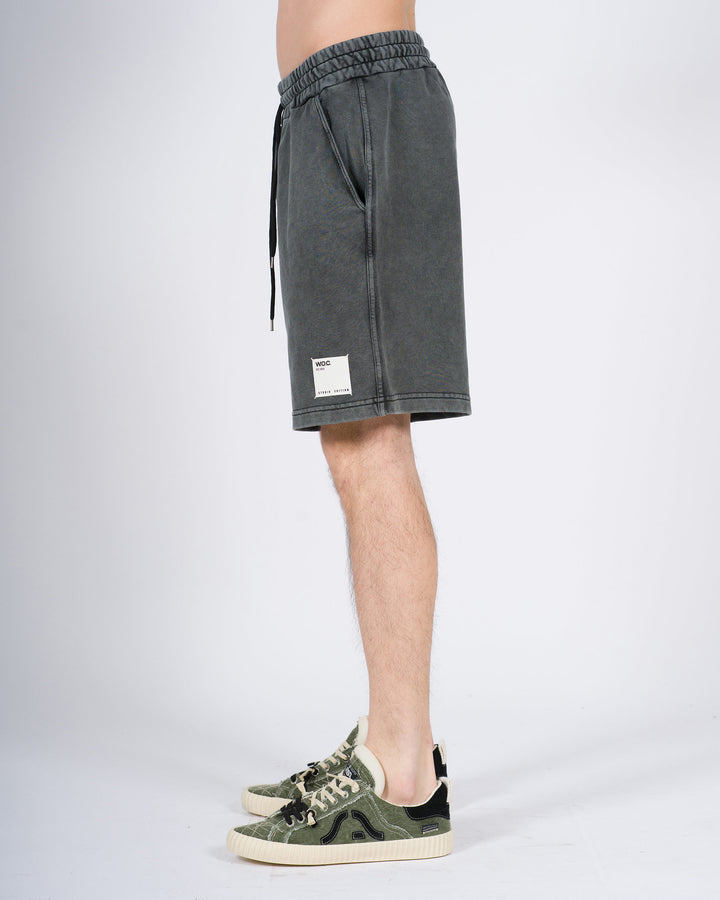 Pantalone Corto Felpa Uomo Grigio Marmorizzato 