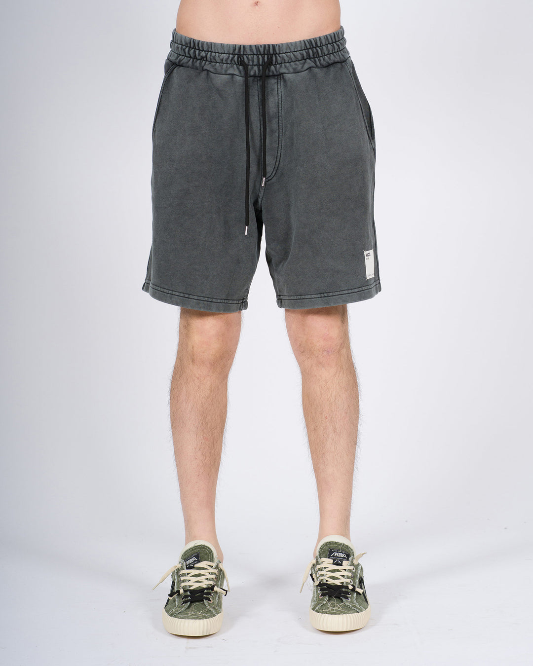 Pantalone Corto Felpa Uomo Grigio Marmorizzato 