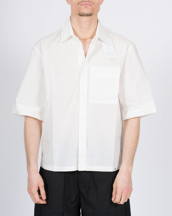 Camicia mezza manica bianca con taschino 