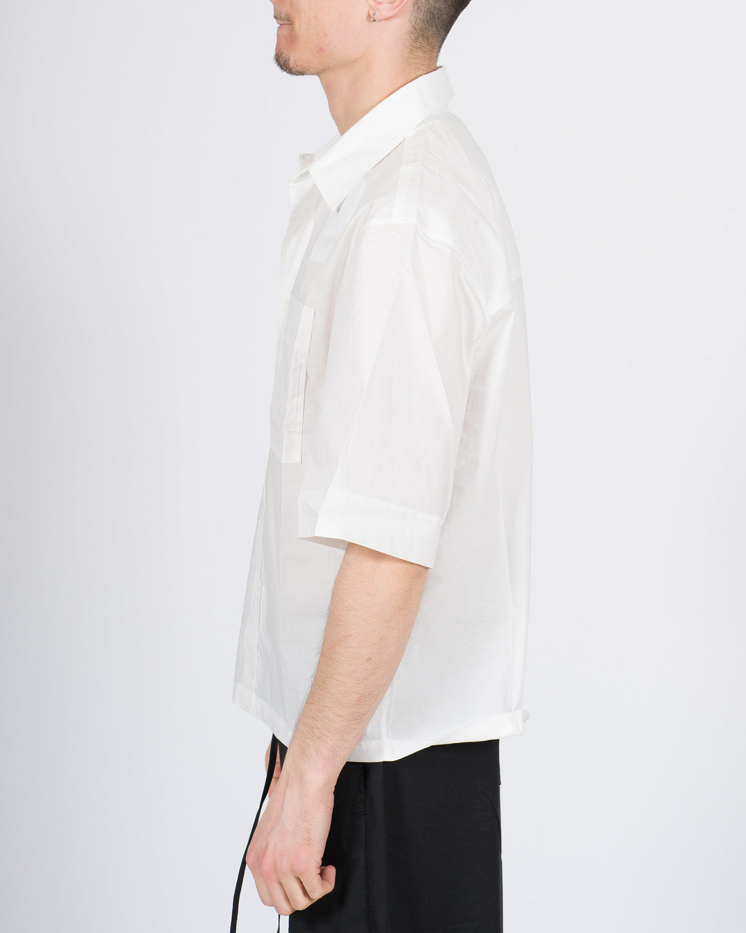 Camicia mezza manica bianca con taschino 