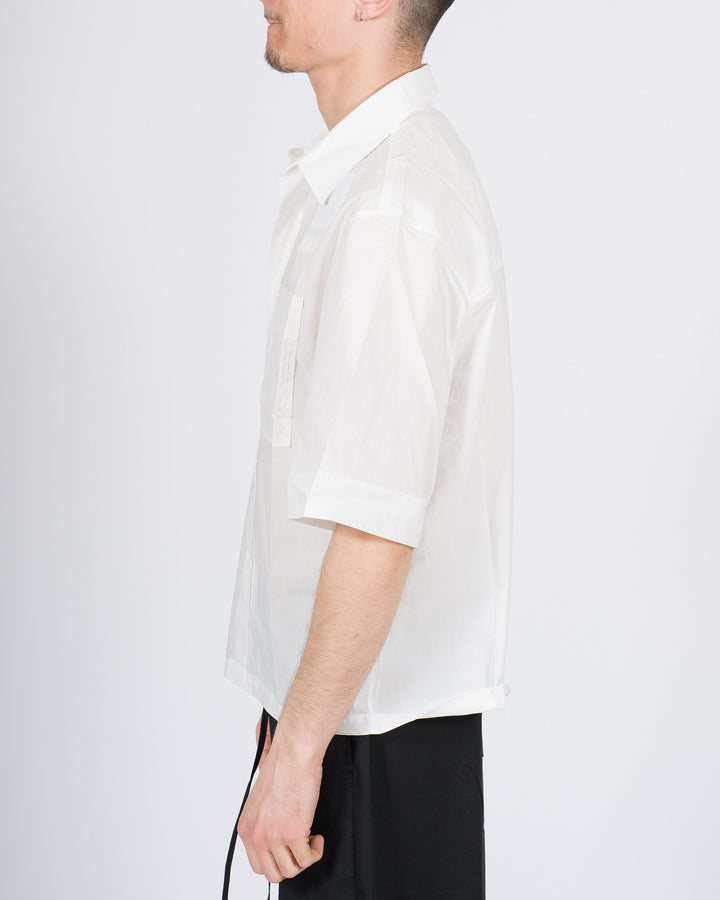 Camicia mezza manica bianca con taschino 