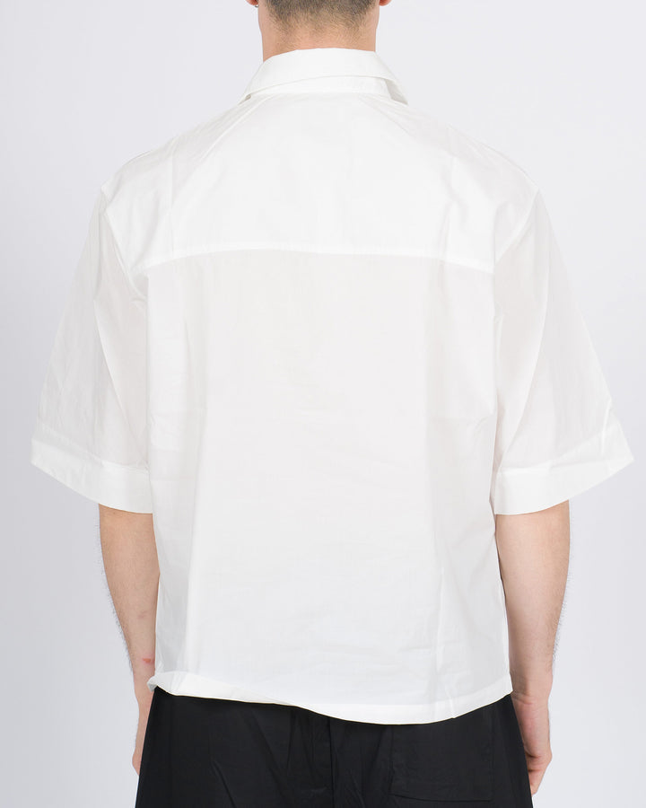 Camicia mezza manica bianca con taschino 