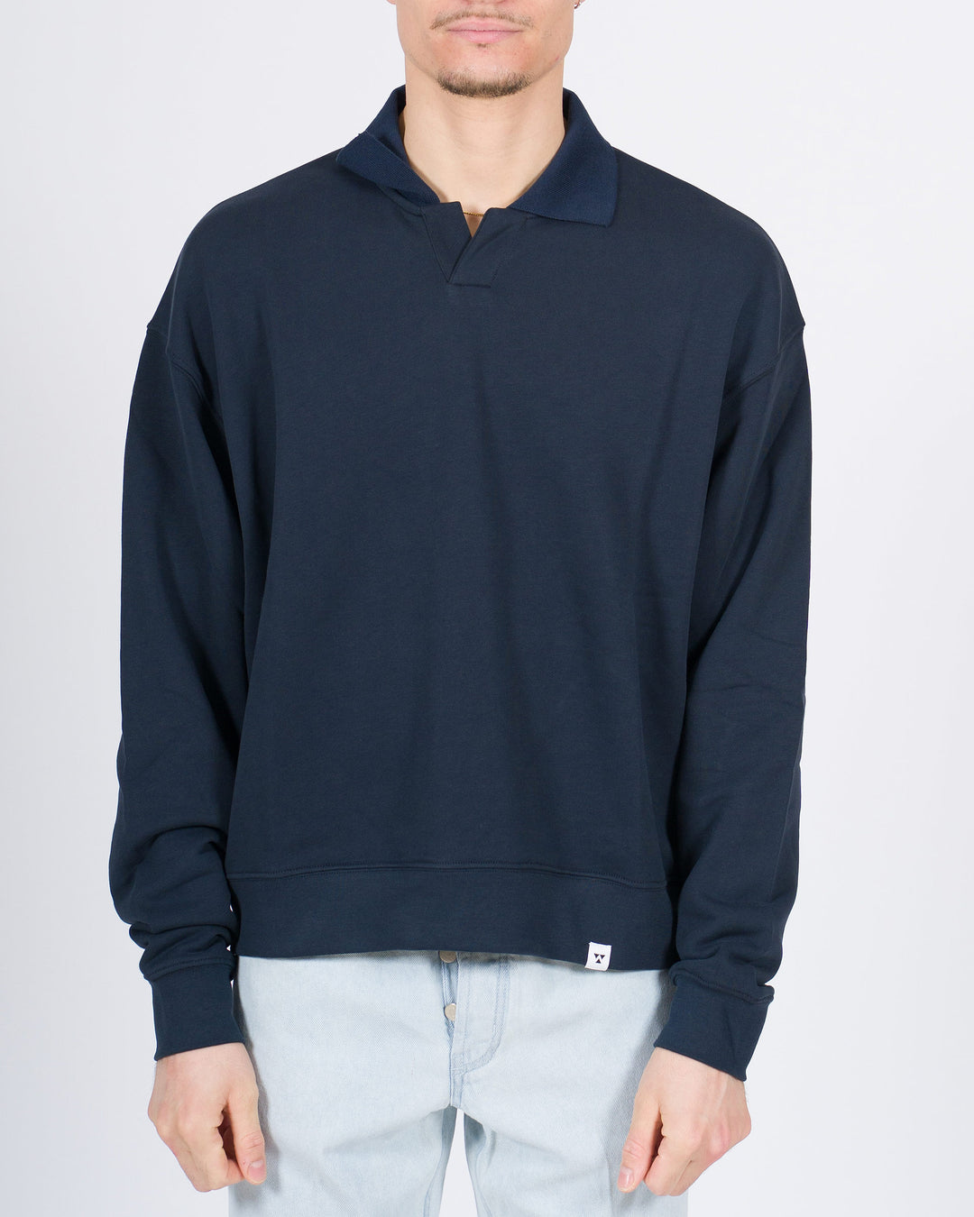 Polo felpa Skipper in jersey blu 