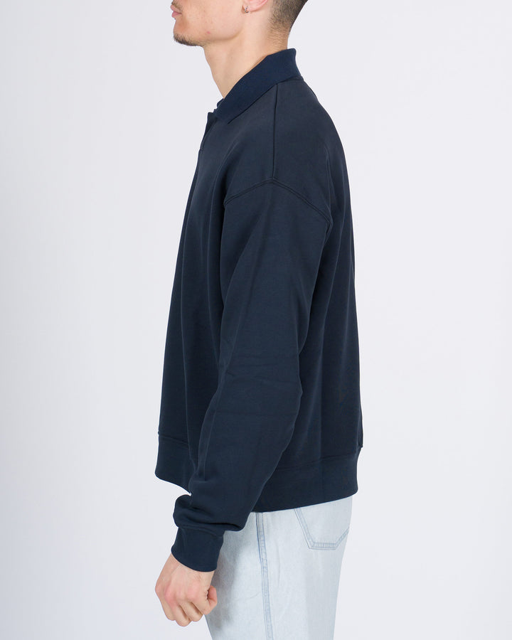 Polo felpa Skipper in jersey blu 
