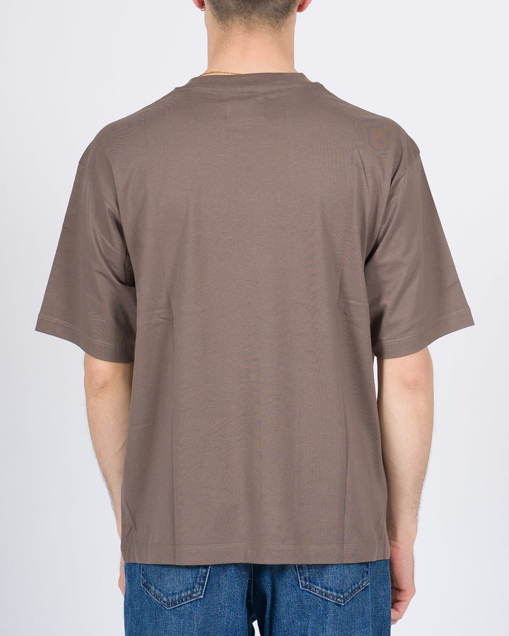T-shirt Firenze in cotone fango cropped 
