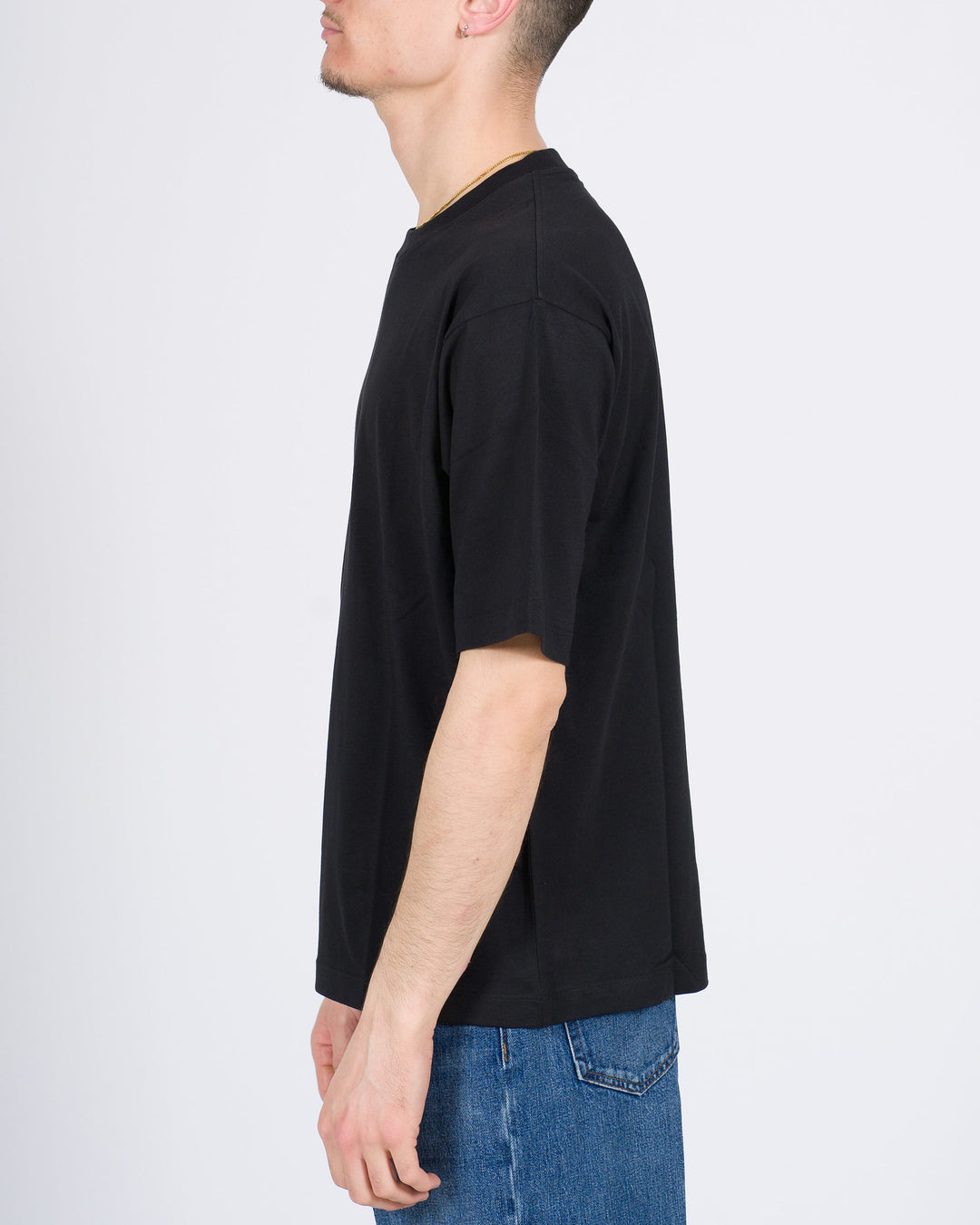 T-shirt Firenze in cotone nero cropped 
