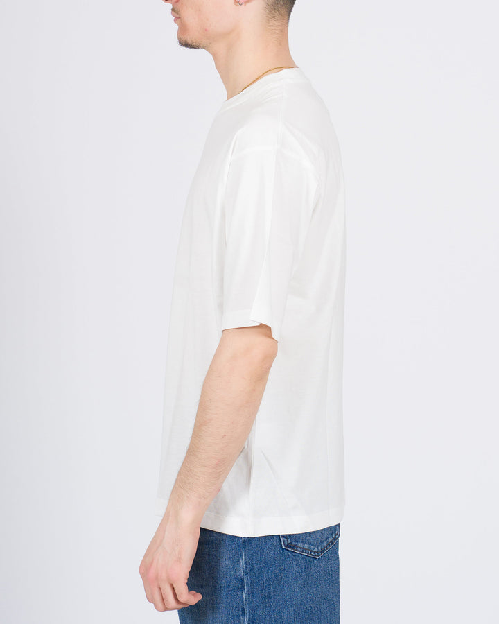 T-shirt Firenze in cotone bianca cropped 