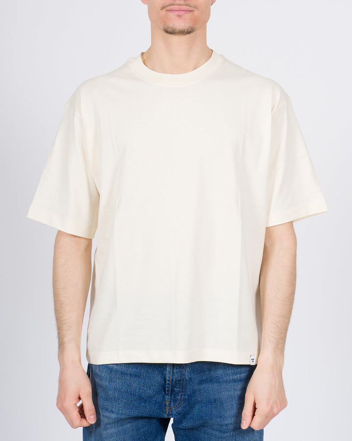 T-shirt Firenze in cotone panna cropped 