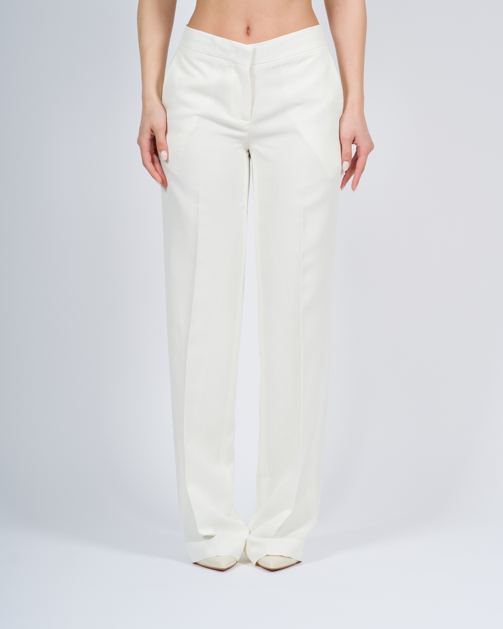 Pantaloni dritti con tasche bianco 