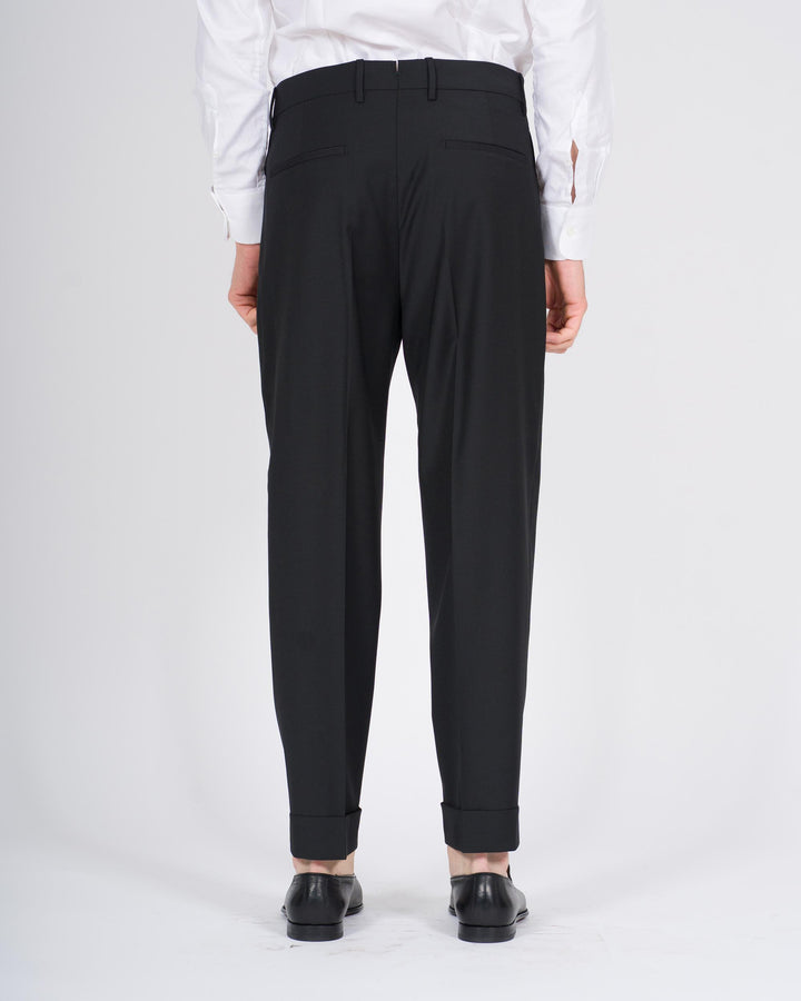 Pantalone Chiaia Misto Lana Nero 