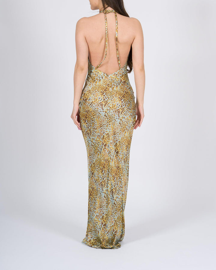 Abito animalier Silence con Scollo all&