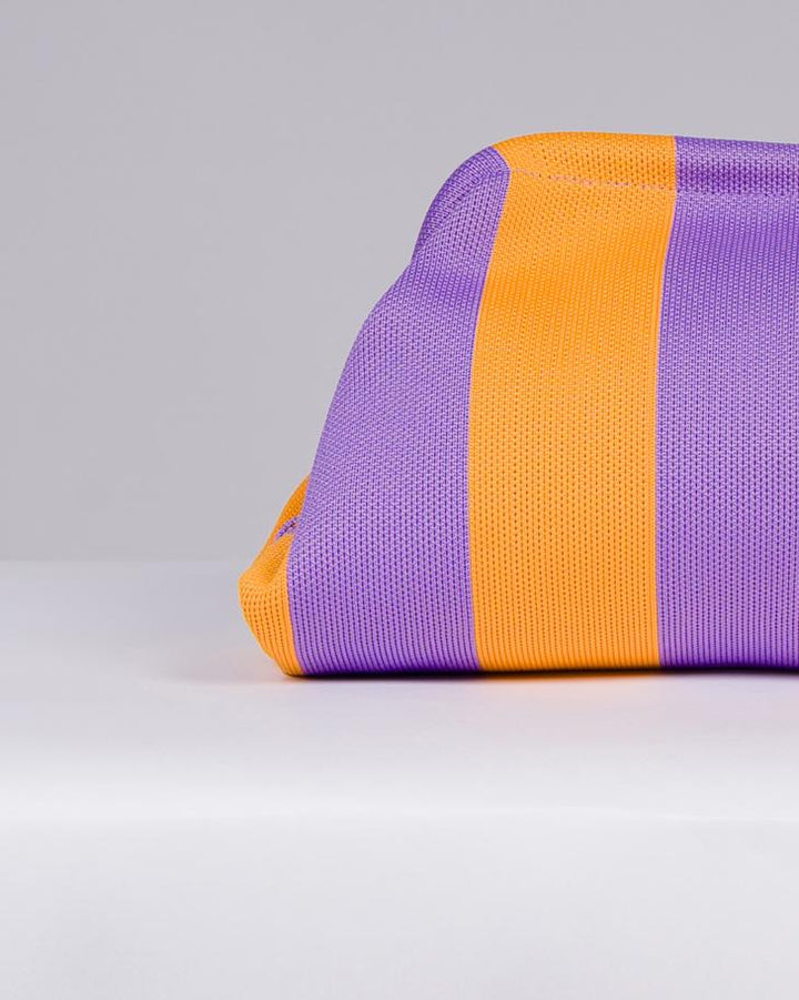 Borsa in Stoffa Rigata lilla e gialla. 