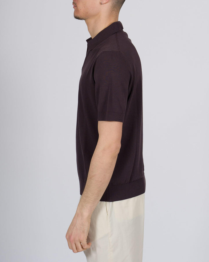 Polo skipper crepe di cotone moro 