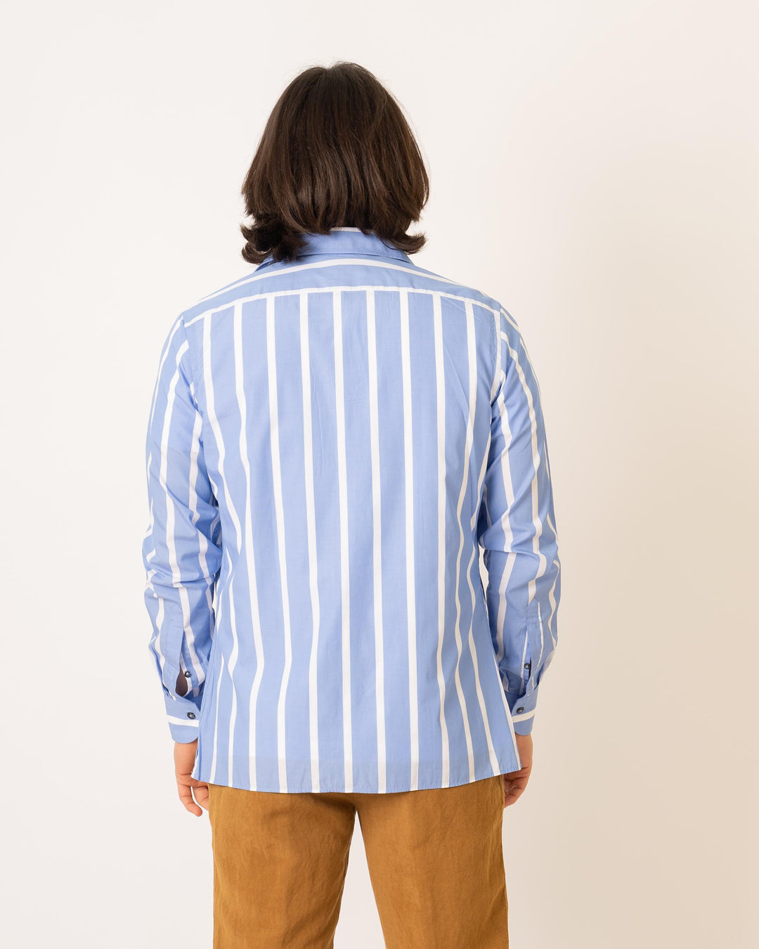 Camicia Bowling Righe Azzurra 