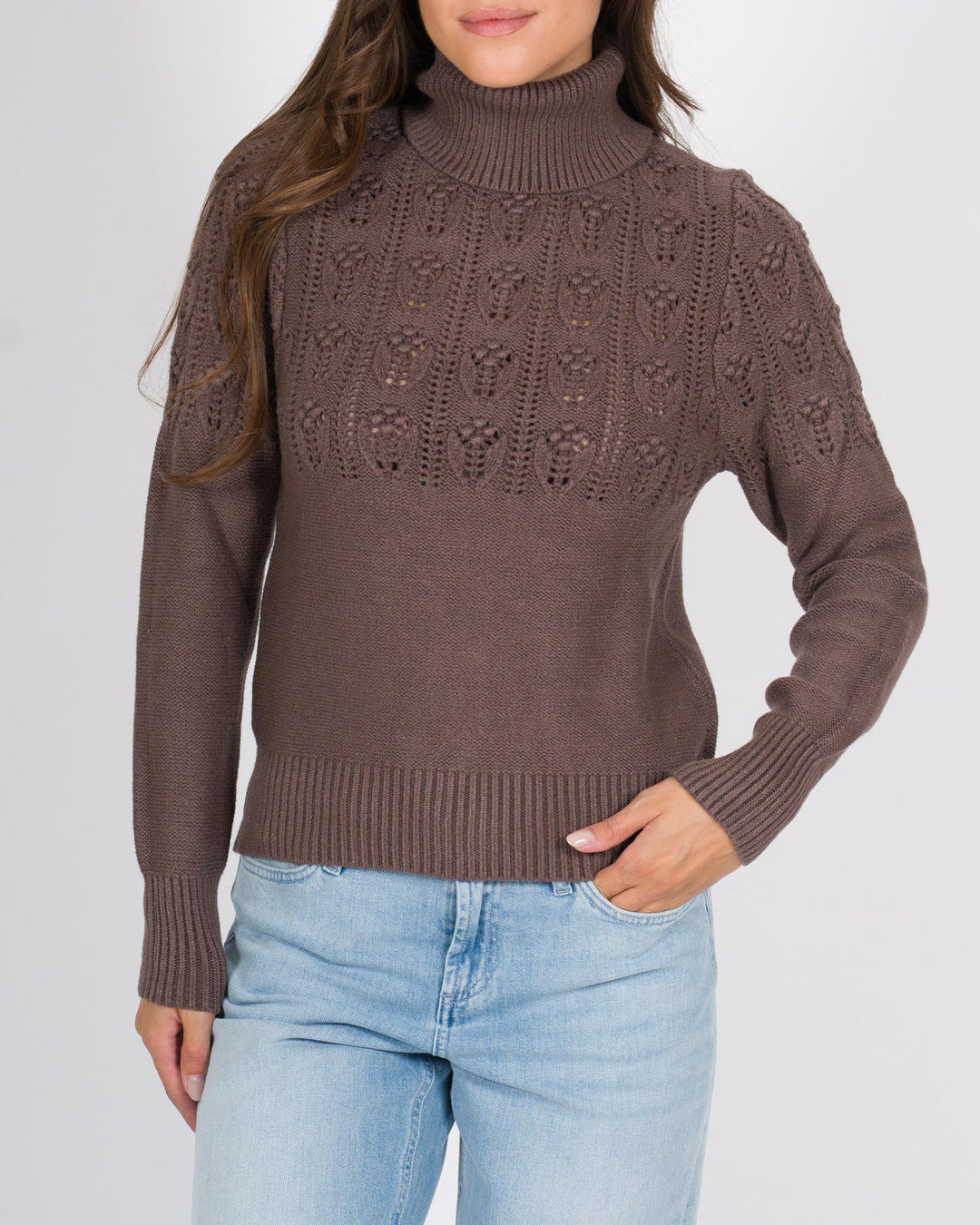Pullover Dolcevita Traforato Cacao 
