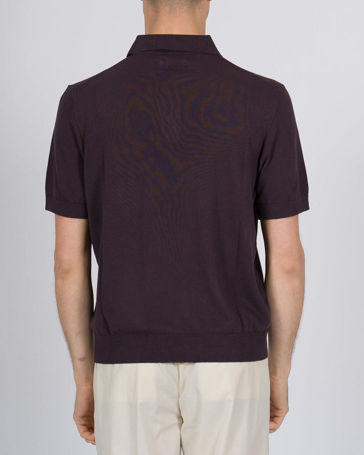 Polo skipper crepe di cotone moro 