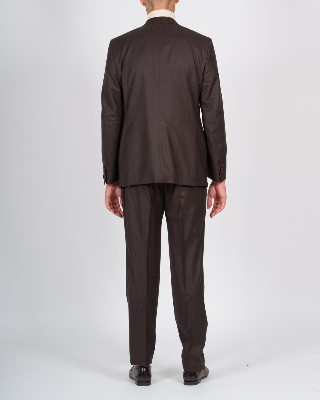 Abito monopetto in lana marrone 