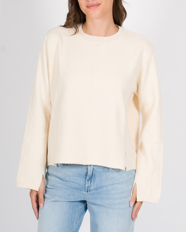 Maglia tagli polsi panna 