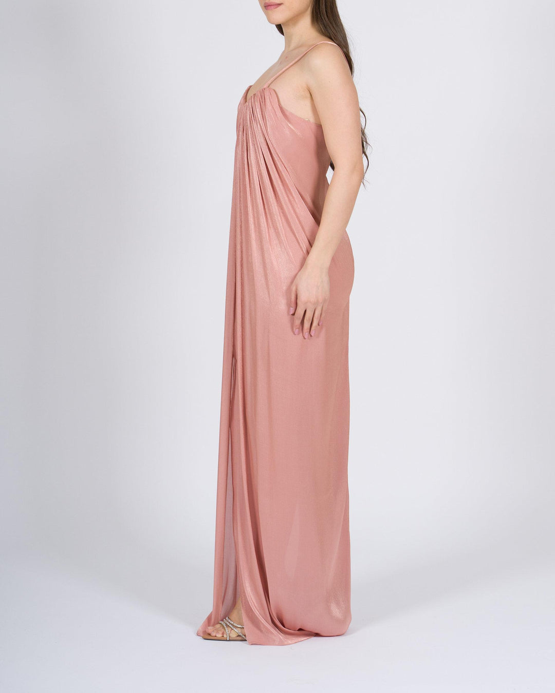 Abito Rosa Silence con Drappeggio 