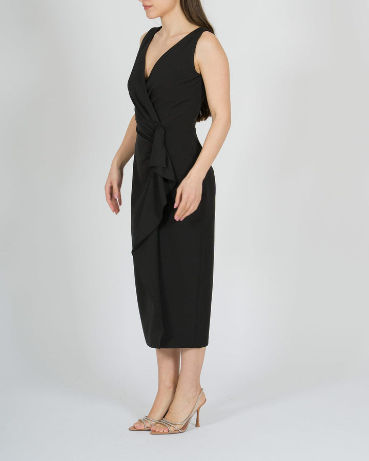 Tubino nero in Cotone con Ruches 