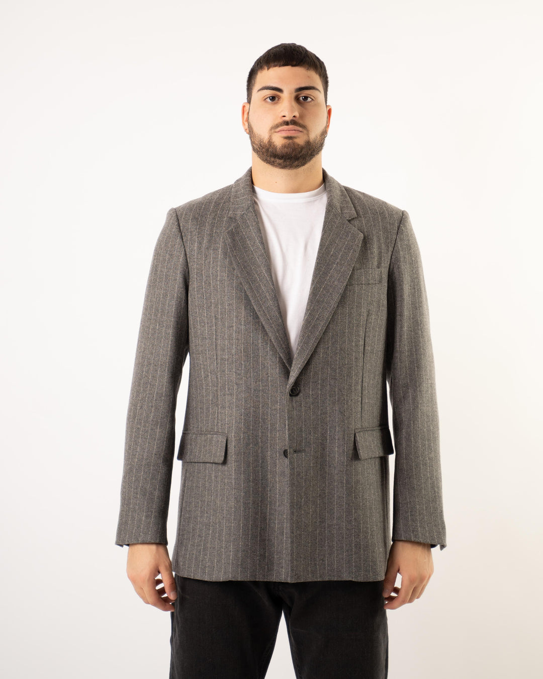 Blazer Gessato Grigio 