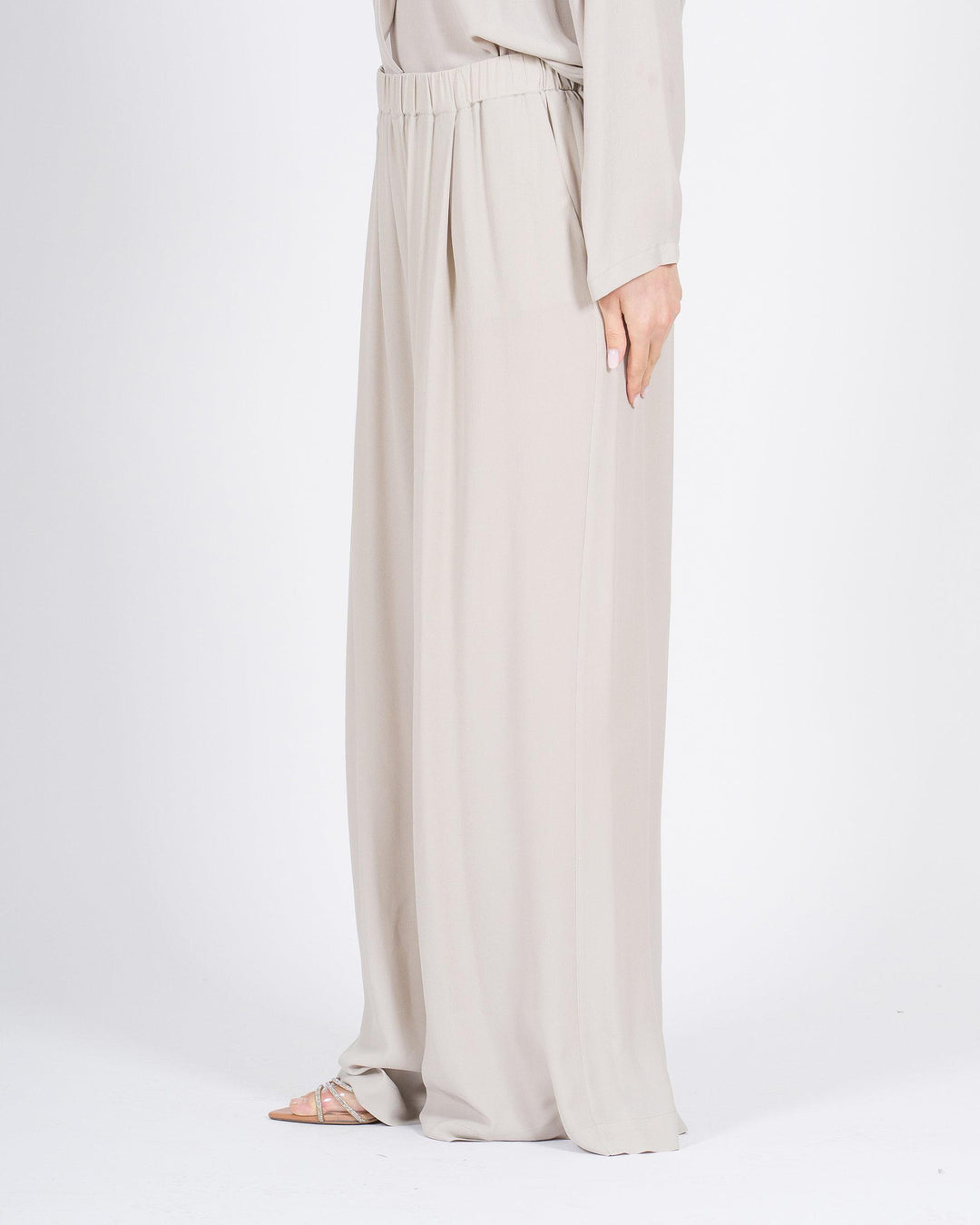 Pantaloni MEIMEJ Palazzo Seta con Elastico 