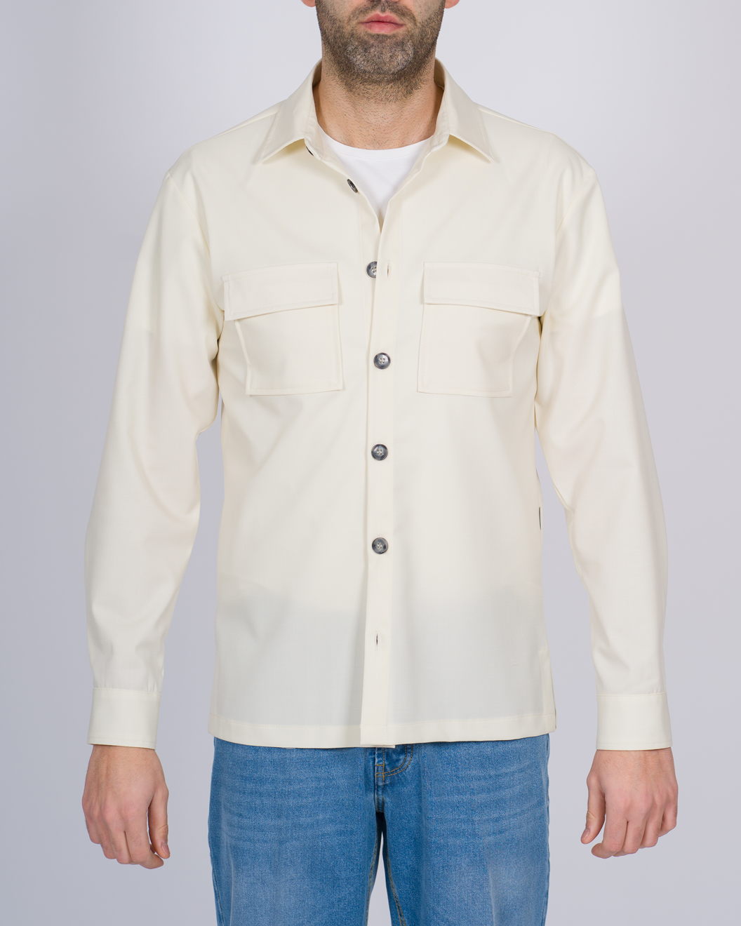 OVERSHIRT TASCONI PANNA 