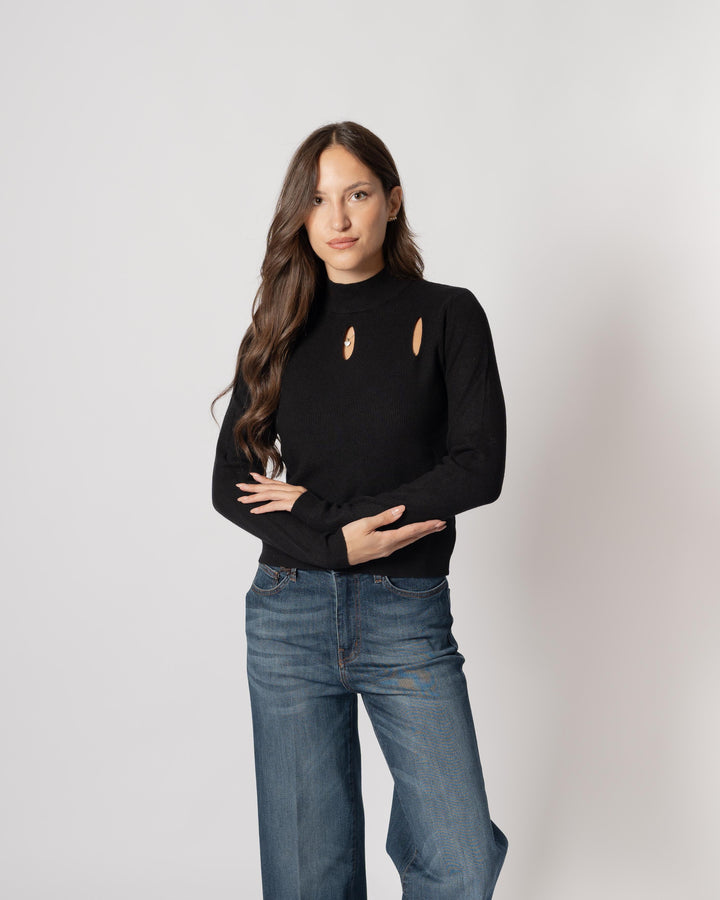 Maglia lupetto goccia nera 