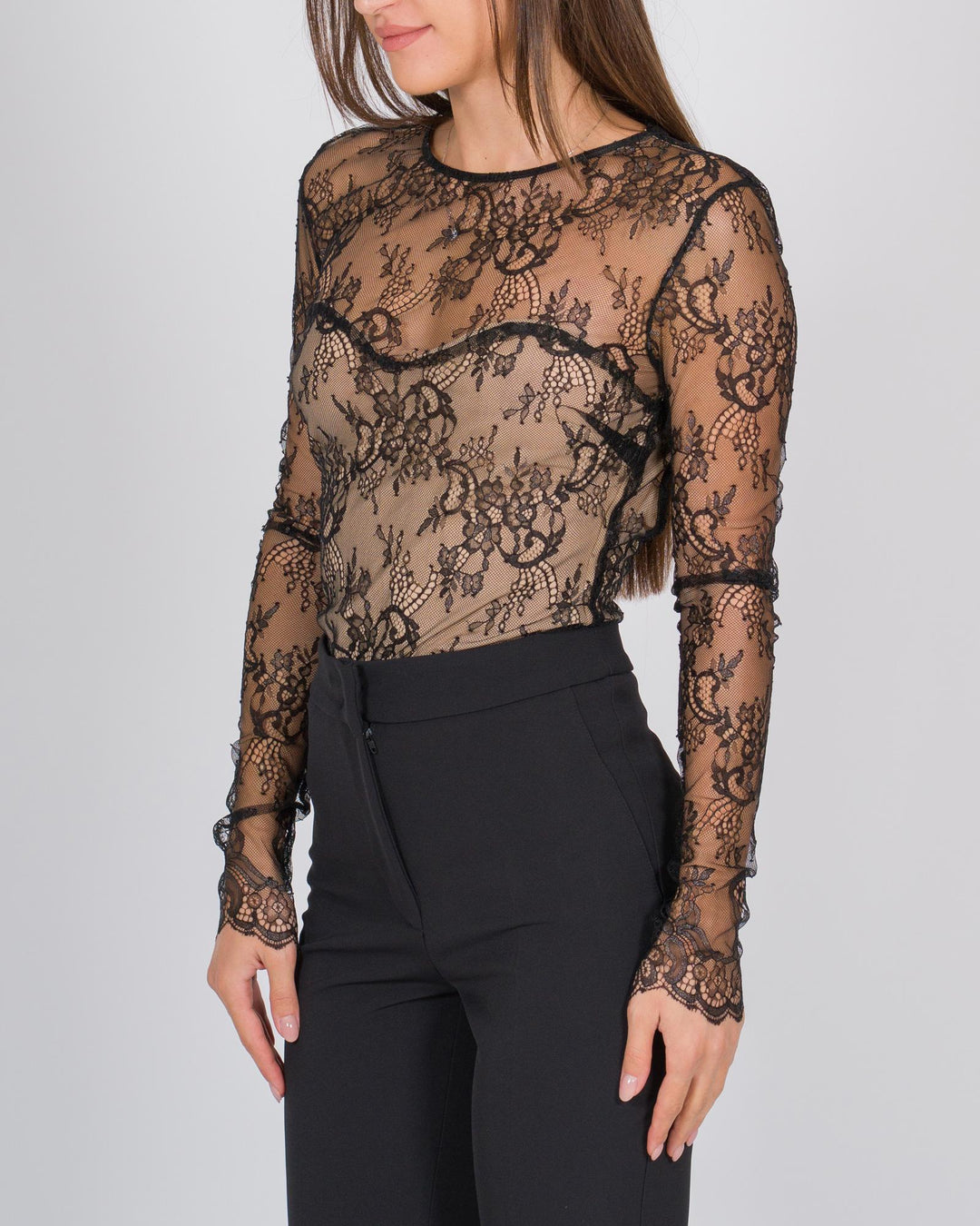 Body pizzo nero 