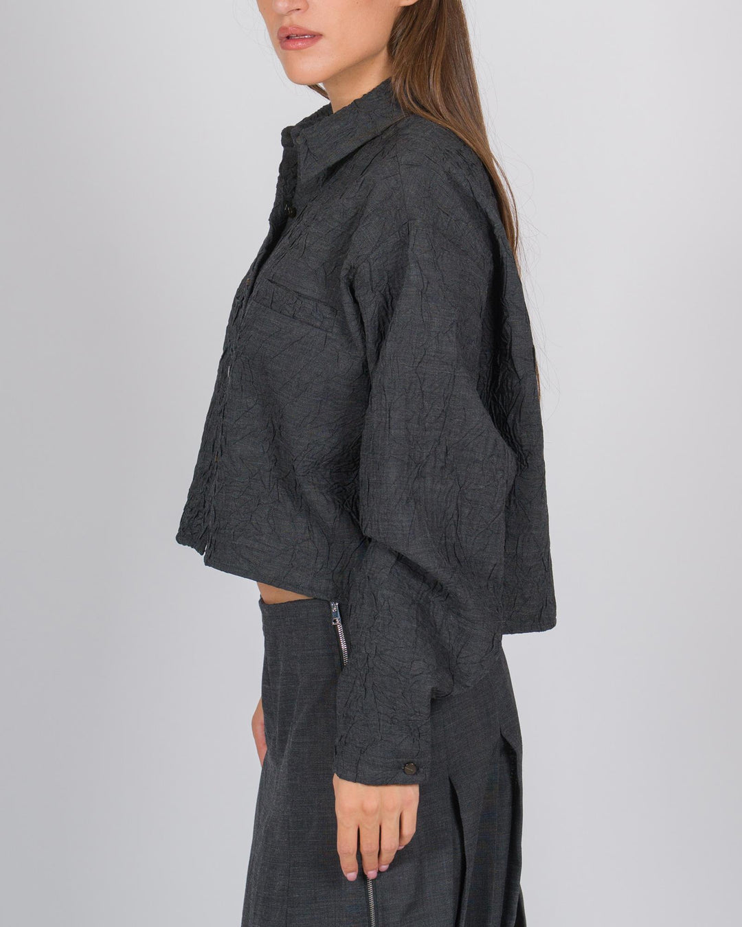 Camicia cropped effetto stropicciato antra 
