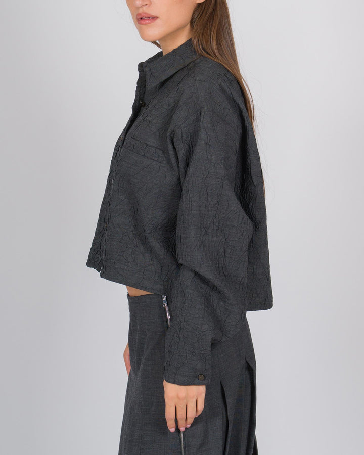 Camicia cropped effetto stropicciato antra 
