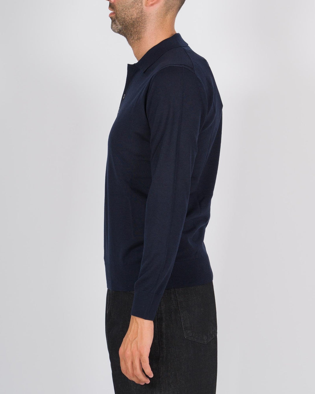 Polo finezza 16 quattro bottoni blu 
