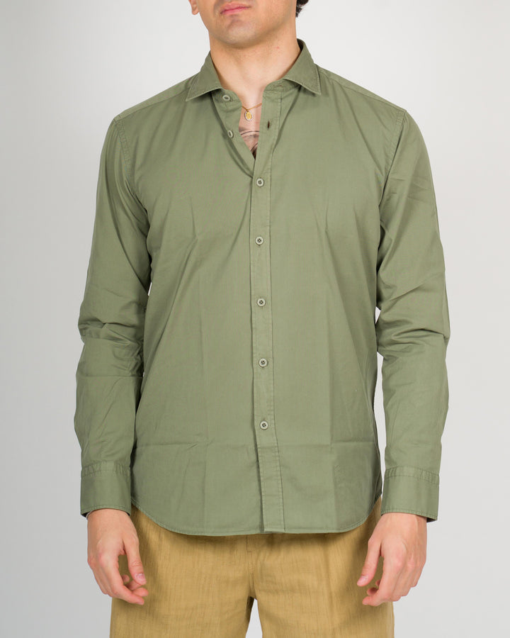 Camicia cotone unito verde 