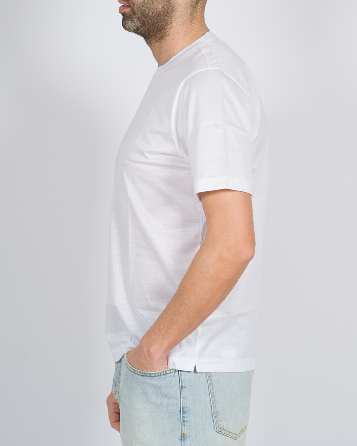 T-shirt filo di scozia bianca 