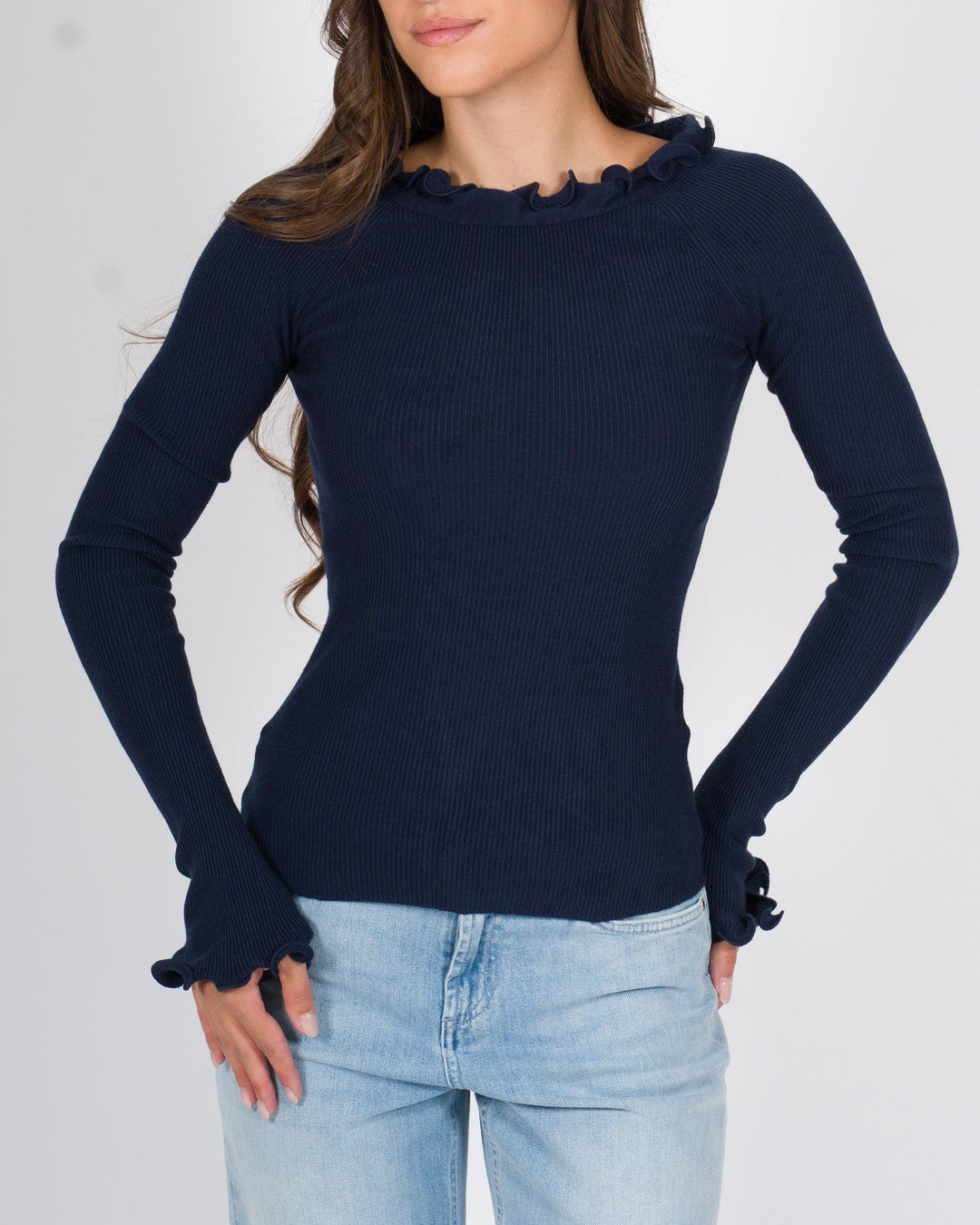 Pullover A Costine Blu 