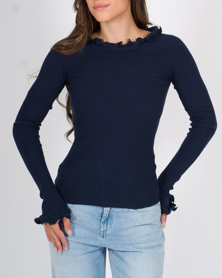 Pullover A Costine Blu 