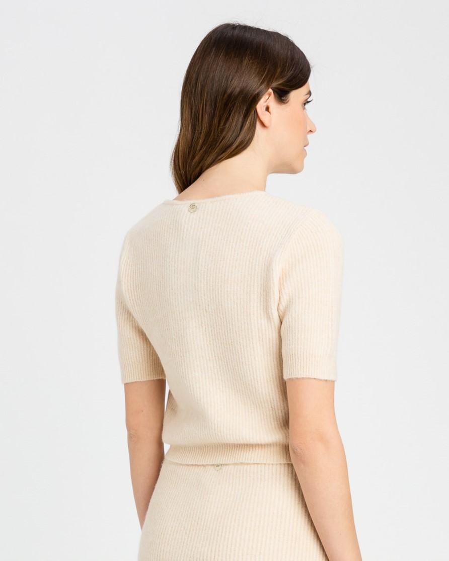 Maglia bottoni coste beige 