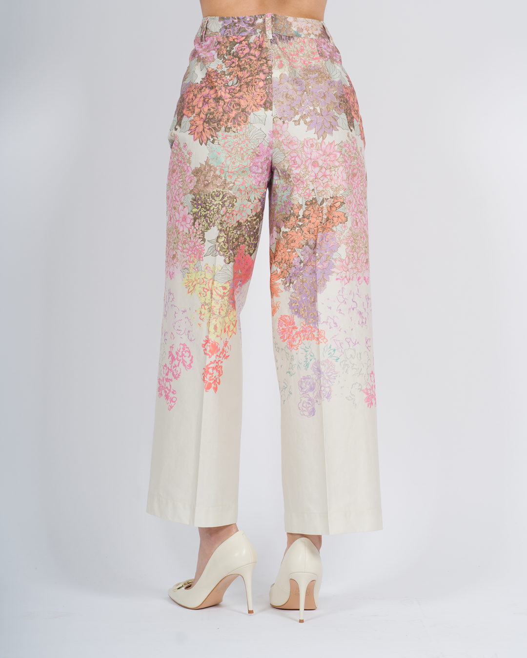 Pantaloni MYFO cropped a fiori<BR/> 