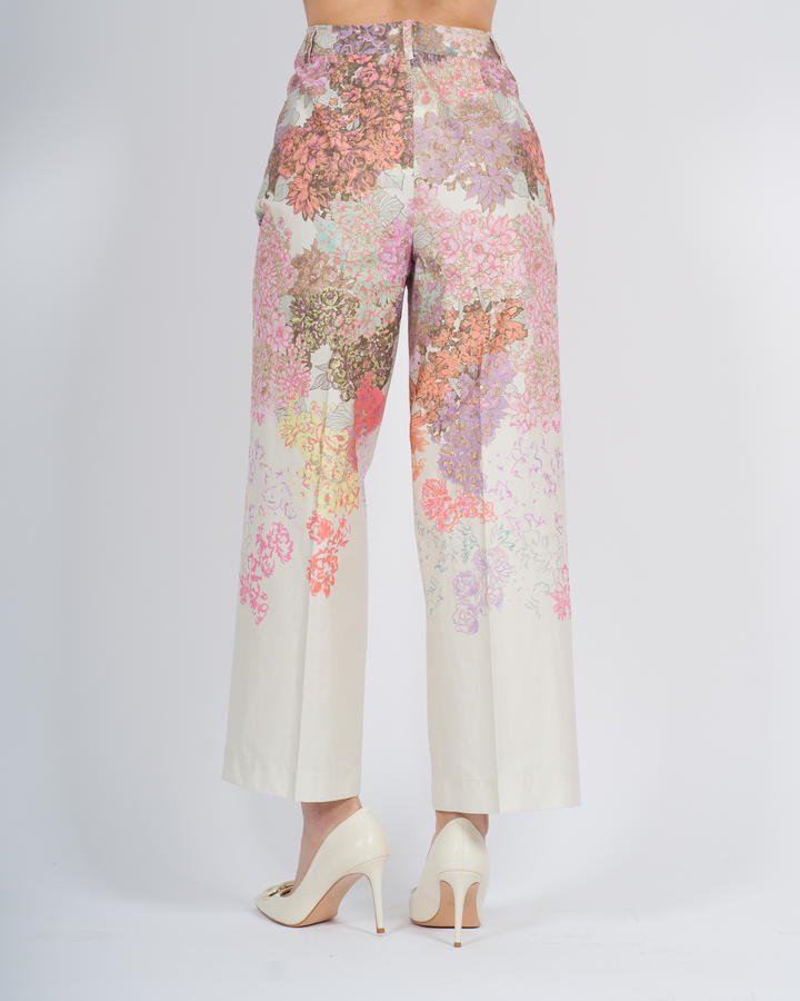 Pantaloni MYFO cropped a fiori<BR/> 