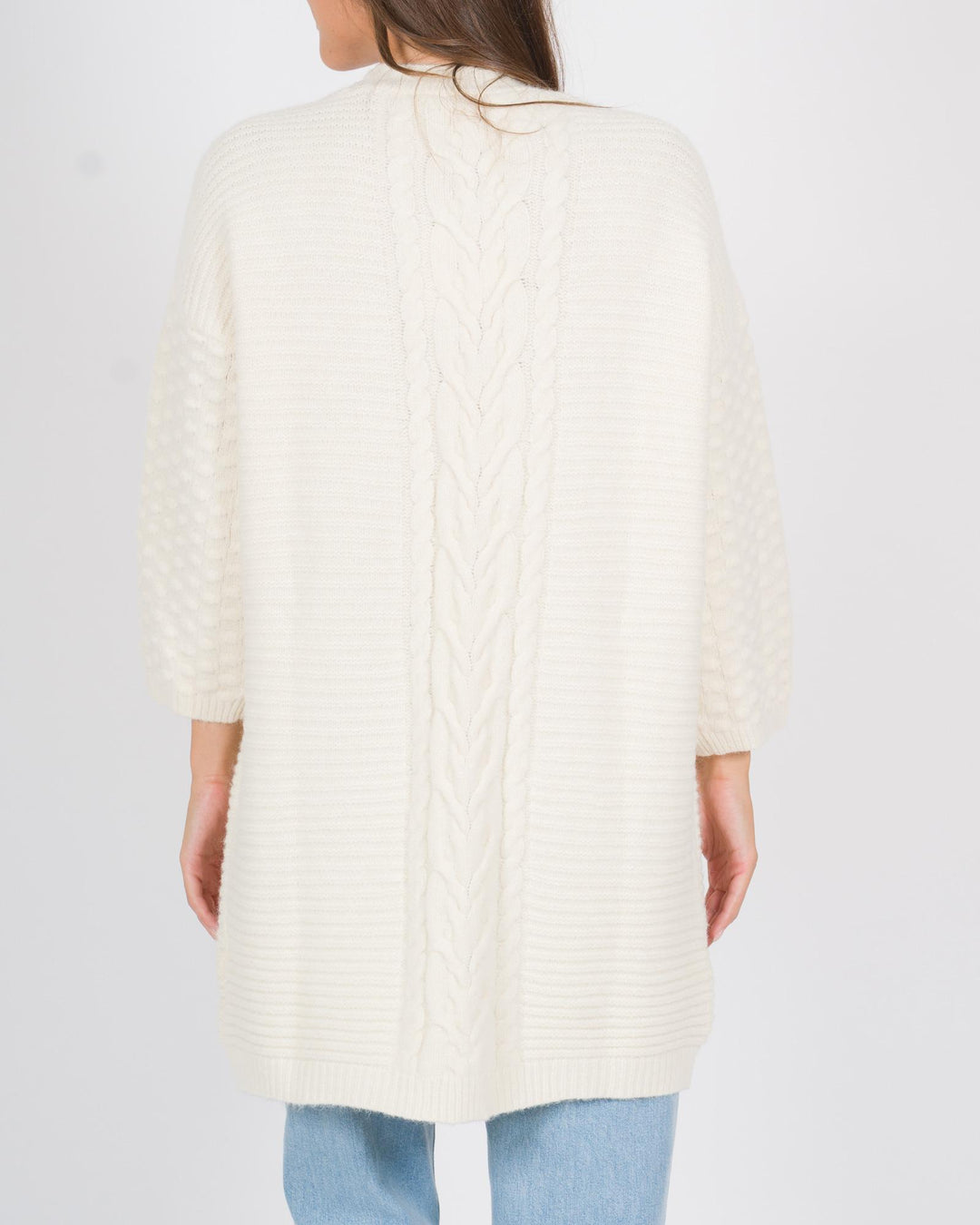 Cardigan trecce panna 