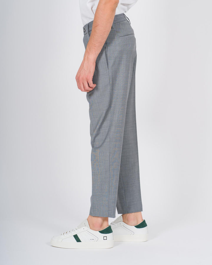 Pantaloni "Francesco" lana doppia pence grigio 