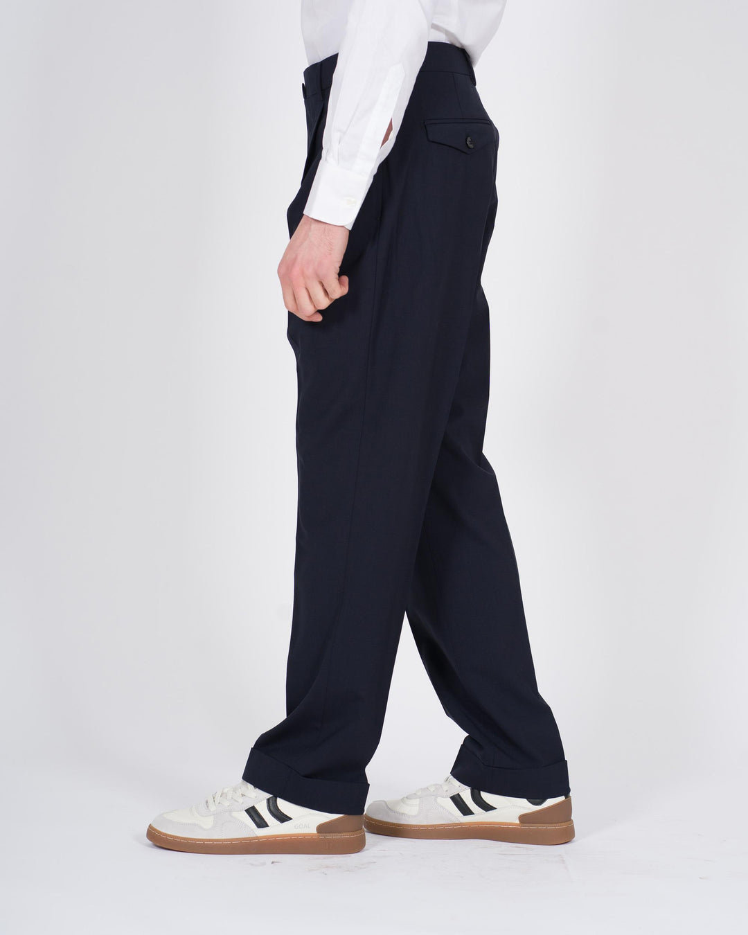 Pantaloni Negron misto lana blu 