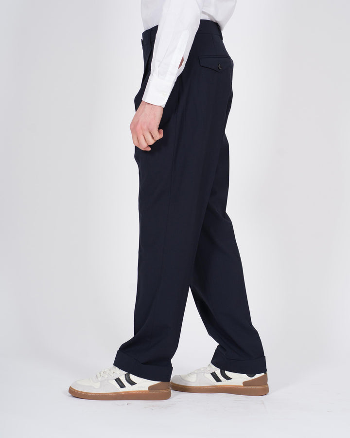 Pantaloni Negron misto lana blu 
