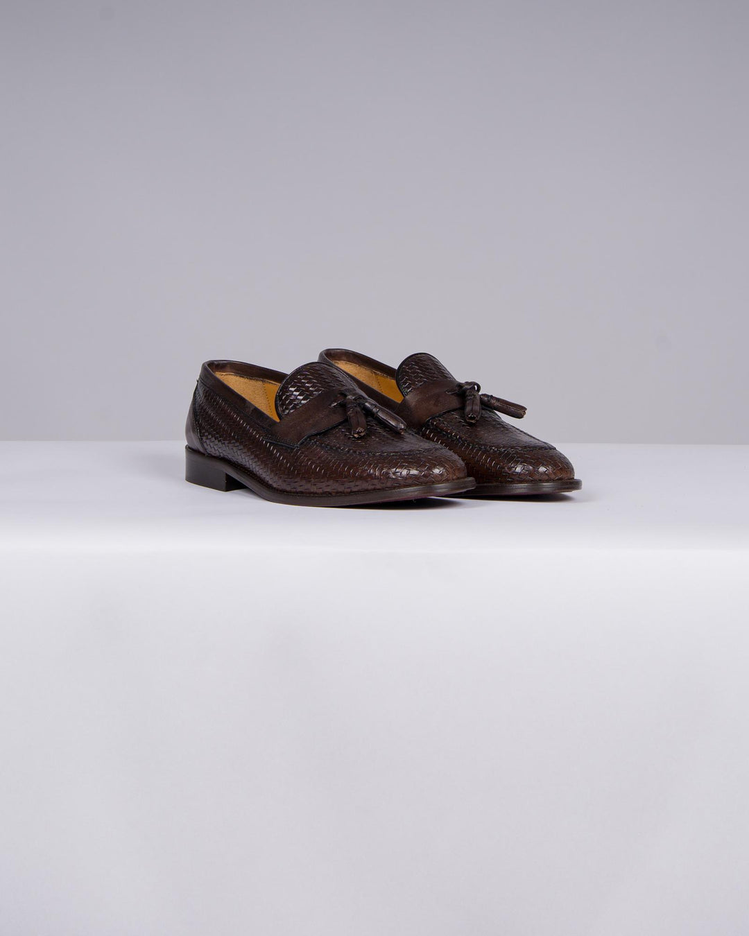 Mocassino Marrone in Pelle Canestrata con Nappine 
