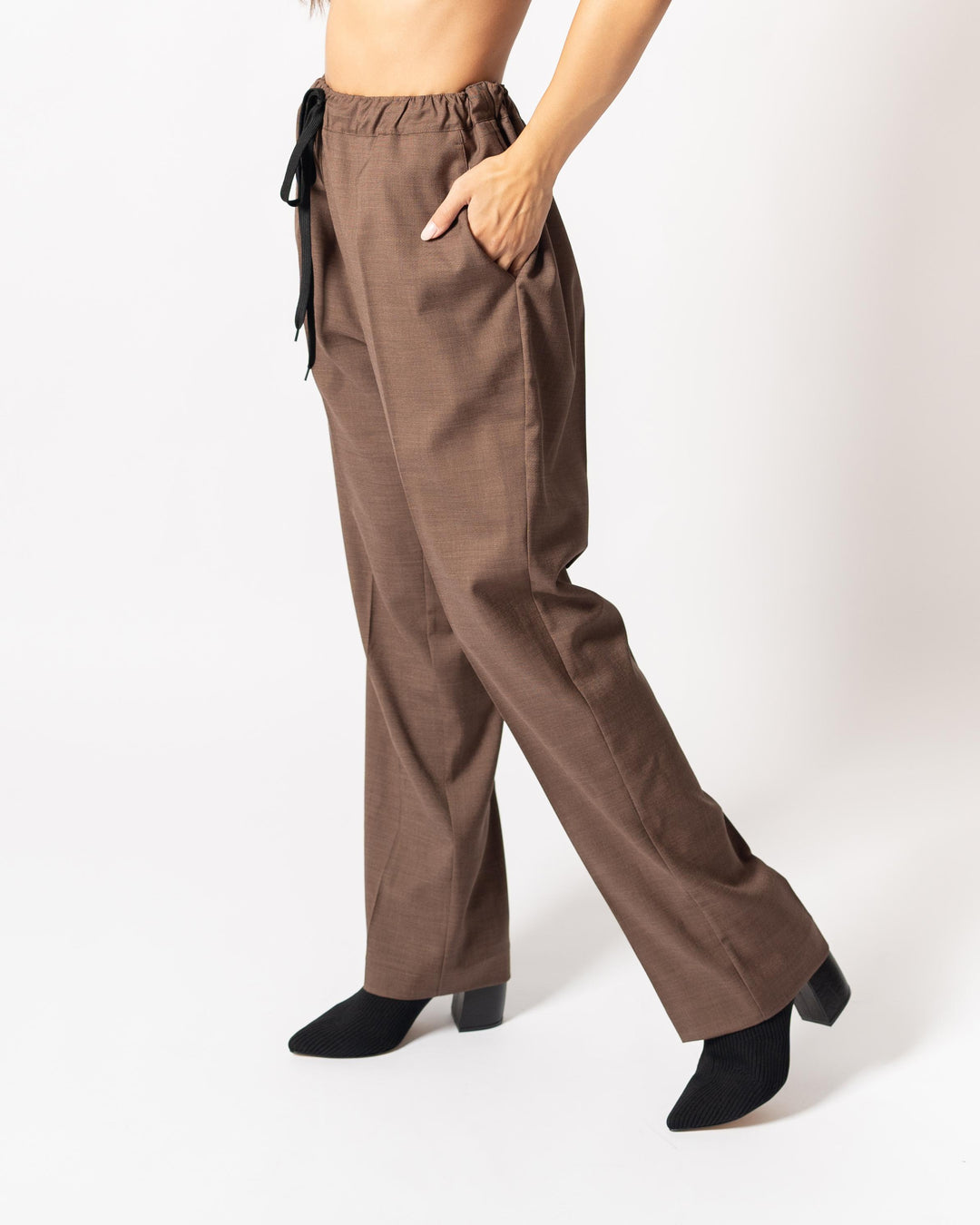 Pantaloene con elastico Marrone 