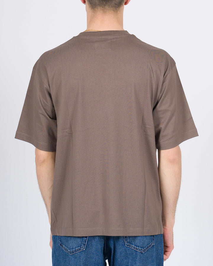 T-shirt Firenze in cotone fango cropped 