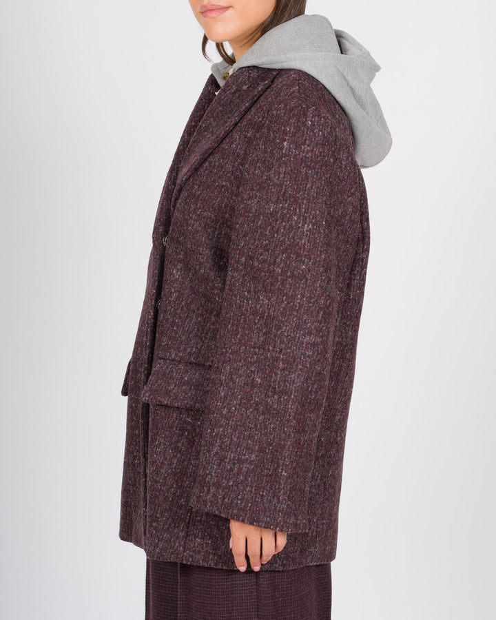 Cappottino con cappuccio bourgundi 